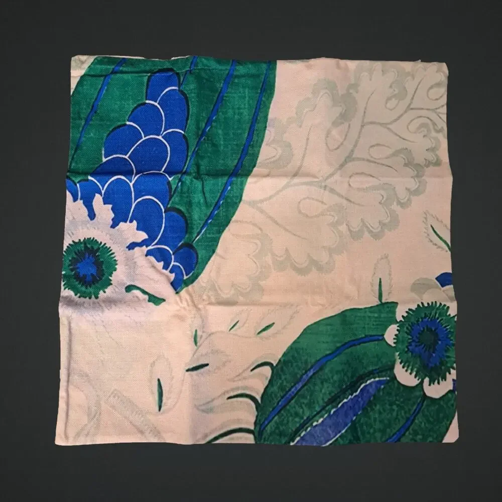 Zippered Blue Green Floral Throw Pillow Case Cover 45cm x45cm